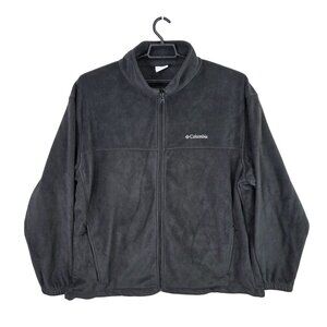 Womens Columbia Black Full Zip Fleece Jacket Lightweight Mock Neck Polyester 3X